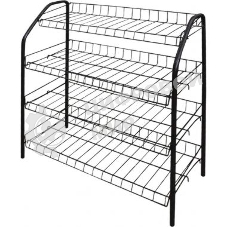 Этажерка НИКА ЭТ1/Ч, черный, 4 полки 700x660x300