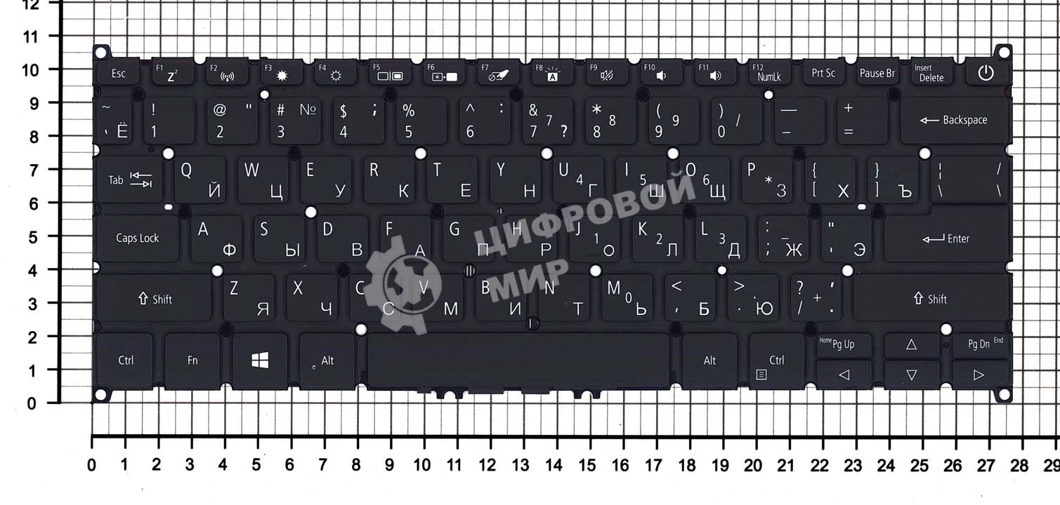 Клавиатура для ноутбука Acer Aspire A514-52 черная с подсветкой