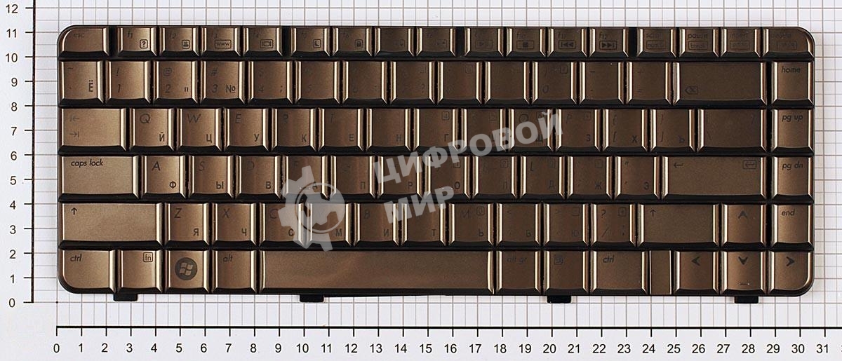 Клавиатура для ноутбука HP Pavilion DV3-2000 DV3-2100 кофе