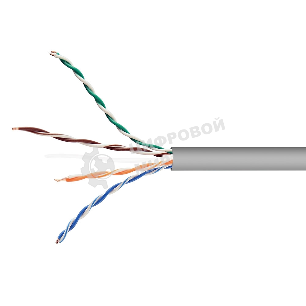 Кабель Cablexpert UPC-5051E-4-CU/100, UTP indoor 4x2x0.51, медный, кат.5e, однож., 100м, box, серый