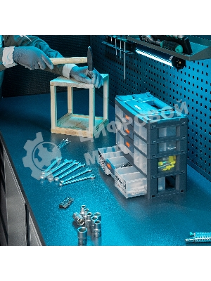 Органайзер Stels для хранения с выдвижными лотками 310х150х260мм, 4 секции, пластик