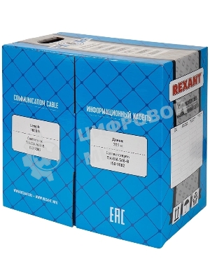 Кабель Rexant UTP 4PR 23AWG, CAT6 нг(А)-HF, LSZH (бухта 305 м)