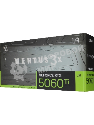 Видеокарта MSI RTX 5060 TI 8G VENTUS 3X OC, NVIDIA RTX 5060 Ti, 8 ГБ GDDR7, 128 бит, PCI-e 5.0, 1xHDMI, 3xDP, 2602 МГц