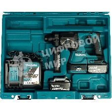 Перфоратор Makita DHR242RFE Перфоратор, ак б\щет,SDS+,{18В,2х3Ач Li-ion,3реж,2.4Дж,0-4700у\м,3.3кг,чем,подсвет,совмест с 4Ач Li-ion}