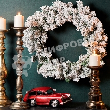 Заснеженный еловый венок Neon-night Ø 60 см, ПВХ