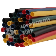 Термоусаживаемые трубки Rexant 3,0/1,5 мм, набор пять цветов, упаковка 50 шт. по 1 м