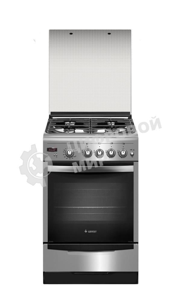 Плита газовая Gefest ПГ 5100-03 0004 серебристый, конфорок 4 шт, духовка 52 л, 50 см x 85 см x 58.5 см