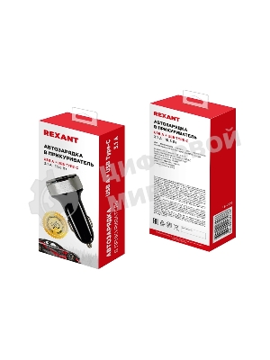 Автозарядка в прикуриватель Rexant АЗУ USB-A+USB-C, 3.1 A черный