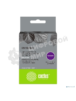 Картридж ленточный Cactus CS-TZES251 черный шрифт, белый фон (24 мм, 8 м) для Brother 1010/1280/1280VP/2700VP
