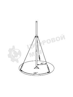 Мачта для антенн алюминиевая Rexant 600 см (4С-150)