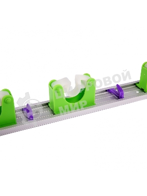 Алюминиевый настенный держатель для садово-огородного инструмента, 3 ячейки, 3 крюка Palisad