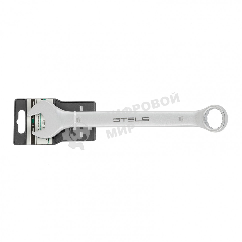Ключ комбинированный Stels 16 мм, CrV, матовый хром