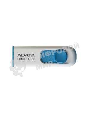 Флешка USB ADATA C008 (AC008-16G-RWE), 16Gb, USB 2.0, R/W 15/5, белый/синий