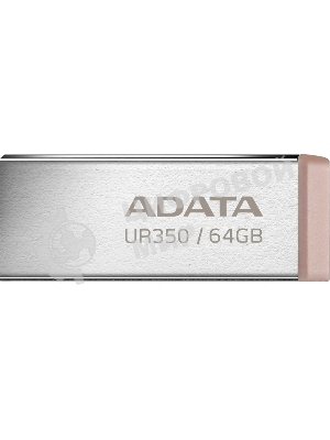 Флешка USB ADATA UR350 (UR350-64G-RSR/BG), 64Gb, USB 3.2, R/W 100/15, серебристый/коричневый