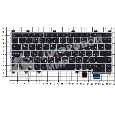 Клавиатура для ноутбука Lenovo IBM ThinkPad Yoga 260, Yoga 370 черная с серебристой рамкой