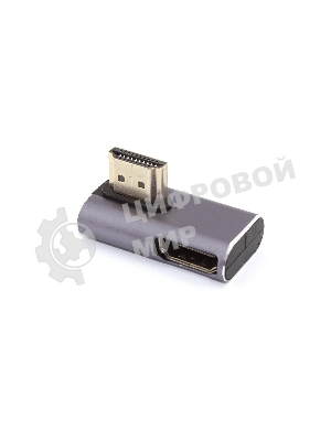 Переходник HDMI угловой  папа-мама вправо-вниз