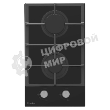 Газовая варочная панель EVELUX HEG 360 BG, Hi-Tech, 30 см, 2 конфорки, газ-контроль, электроподжиг, черный