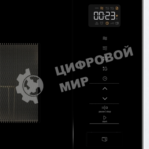 Встраиваемая микроволновая печь Gorenje BM201SG3BG, 20 л, 5 уровней мощности, 8 автопрограмм, сенсорное управление, дисплей, гриль, поворотный стол, AquaClean, автоменю черный