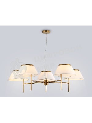 Люстра Ambrella light LH72473/5 BS/WH латунь/белый Е14/5 max 40W D1000*290-1080