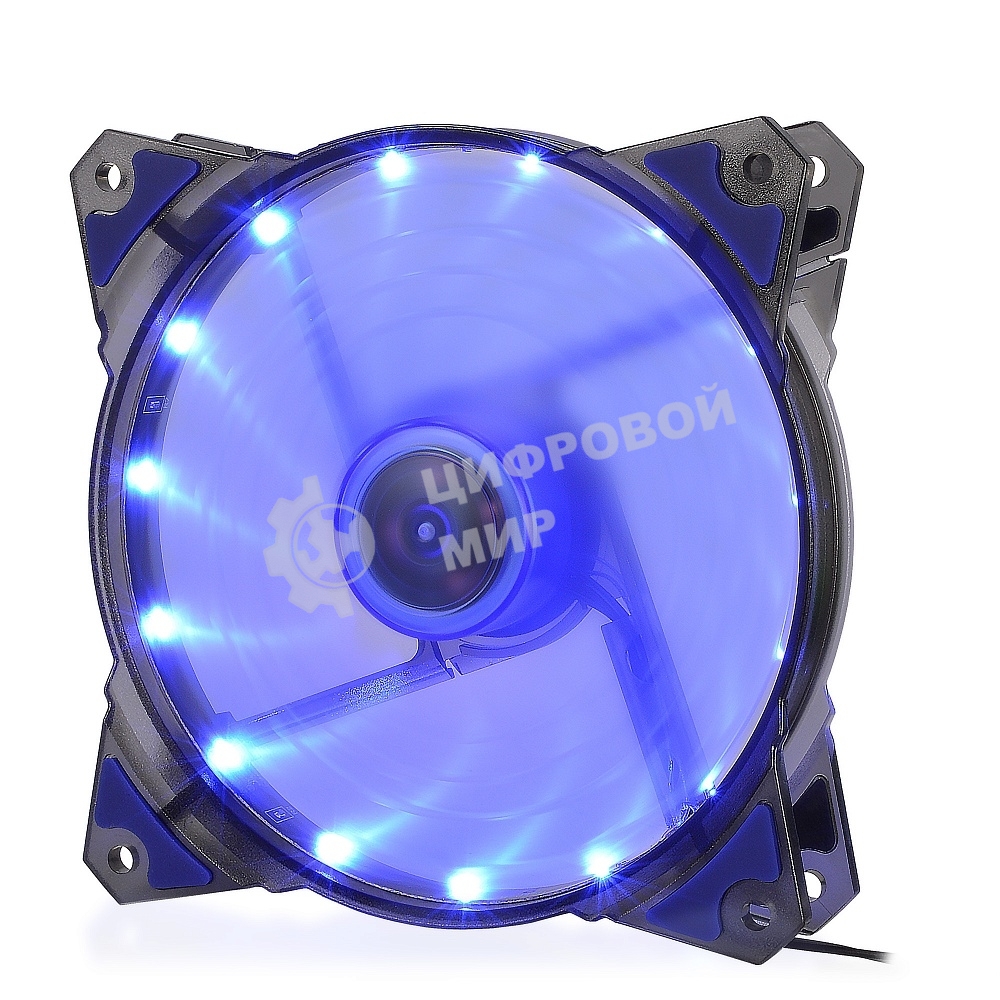 Вентилятор для корпуса Crown CMCF-12025S-1221 черный/синий, 120 мм, 1650 об/мин, 28 дБ, 3 pin