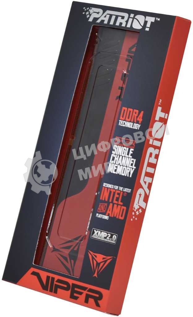 Оперативная память Patriot Viper Elite II, DDR4, 8GB (1x8 GB), 3600 MHz, CL20, DIMM, радиатор, красный/черный
