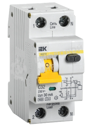 Выключатель автоматический дифференциального тока IEK MAD22-5-032-C-30 АВДТ 32 C32