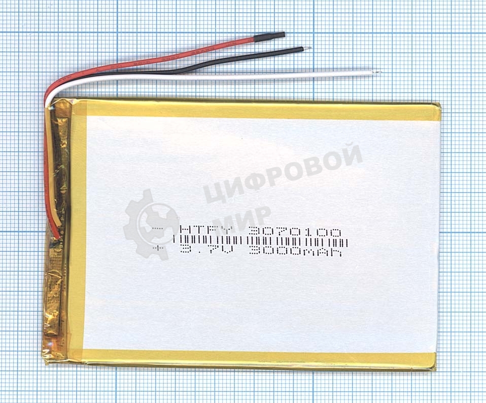 Аккумулятор Li-Pol (батарея) 3x70x100мм 3pin 3.7V/3000mAh