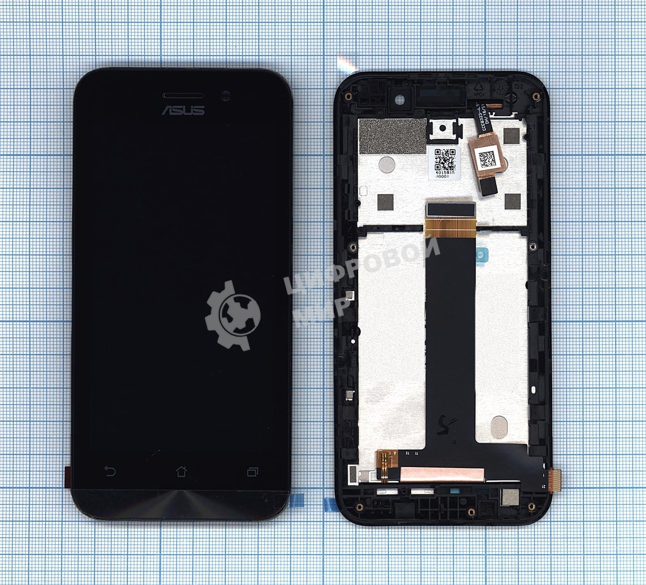 Дисплей для Asus ZenFone Go ZB452KG черный с рамкой