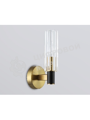 Настенный светильник Ambrella light LH55517 BK/BS/CL черный/латунь/прозрачный E14 max 40W 120*100*250