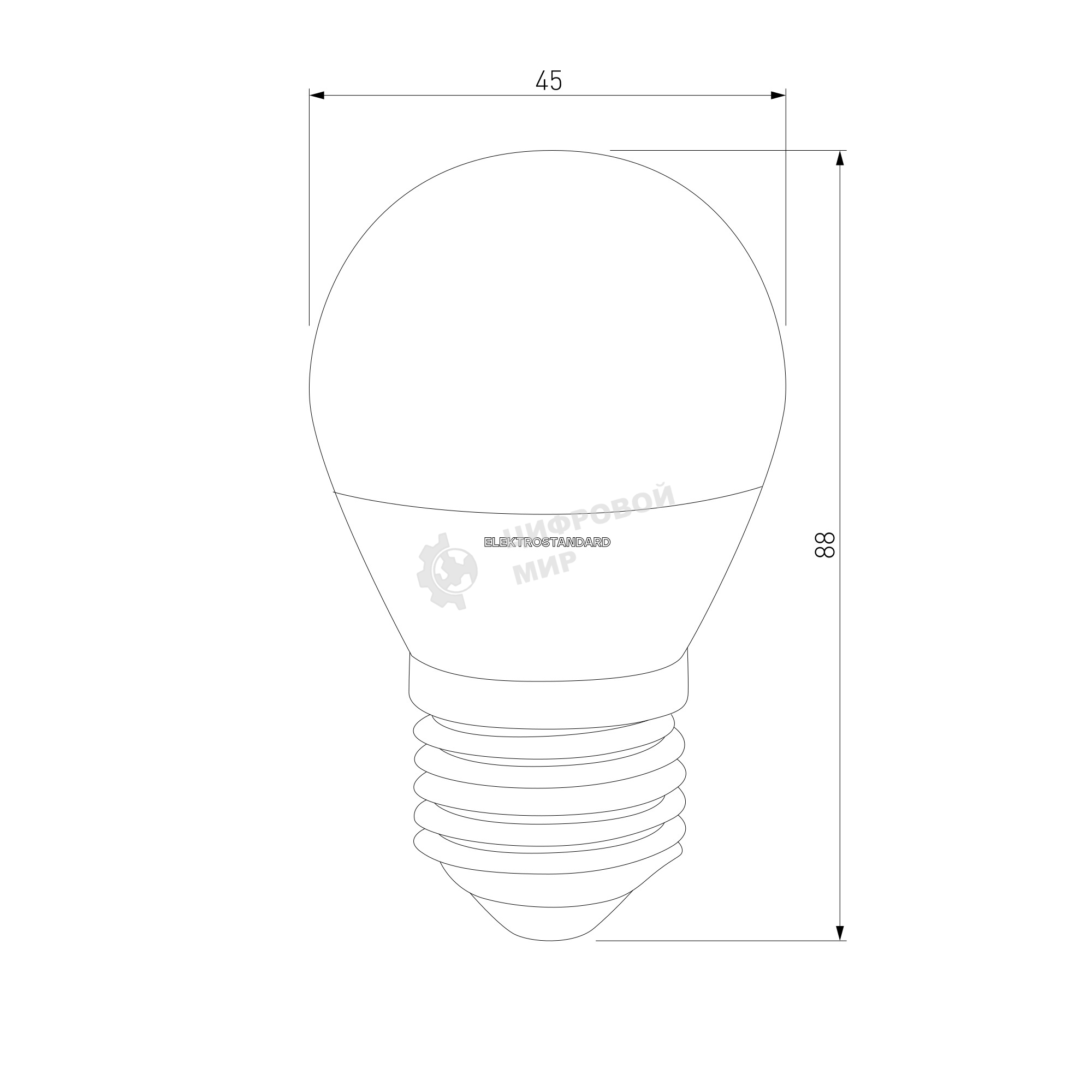 Dimmable 7W 4200K E27 (G45) (BLE2776) / Светодиодная лампа