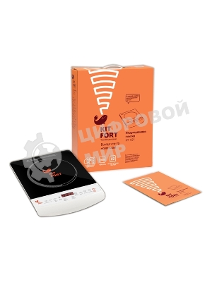 Плита настольная электрическая Kitfort КТ-101 белый/черный, стеклокерамика