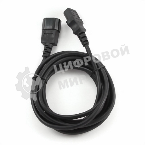 Кабель питания сист.блок-монитор Cablexpert PC-189-VDE-5M, 5м, C13-C14, VDE, 10А, Сечение провода: 0,75 мм2, черный, с заземлением
