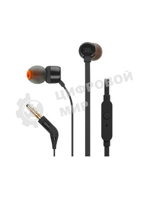Проводные наушники JBL Tune 110 черный, внутриканальные, Jack 3.5 мм