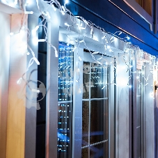 Новогодние светоукрашения Neon-night Гирлянда Айсикл (бахрома) светодиодный, 4,8 х 0,6 м, белый провод, 220В, диоды белые
