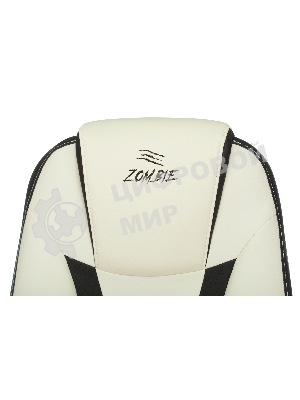 Кресло Бюрократ Zombie 8 белый/черный, экокожа, 120 кг, механизм качания