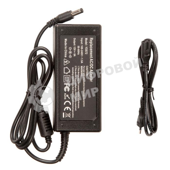 Блок питания для монитора и телевизора LCD 12V 6A, 72W, 5.5х2.1