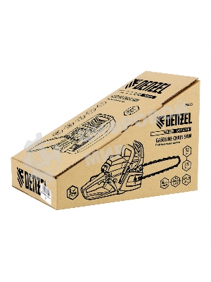 Пила цепная бензиновая Denzel DGS-5218, шина 45 см, 52см3, 3,5 л.с., шаг 0,325, паз 1,5 мм,