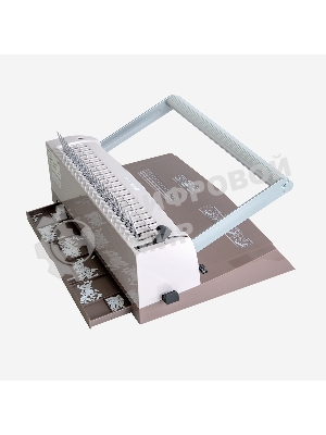 Переплетчик ГЕЛЕОС БП-16 коричневый на пластиковую пружину, А4, ручная перфорация 16 листов, переплет макс до 500 л., глубина перфорации 2-3-4-5 мм