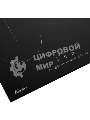 Варочная панель Monsher MHE 45, Hi-Light, 45 см, 9 уровней мощности, Stop and Go, автоматическое отключение, таймер, индикатор остаточного тепла, сенсорное/слайдерное управление, черный