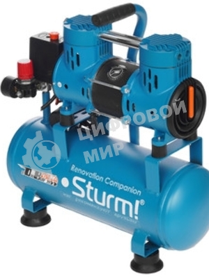 Компрессор воздуш Sturm! AC93210OL.безмасл.бесшумн. 900Вт,10л,2750об/мин,180л/мин,8бар