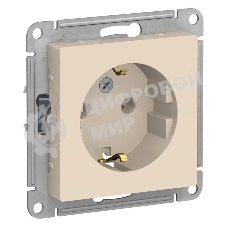 Розетка с заземлением, 16А, механизм, бежевый
