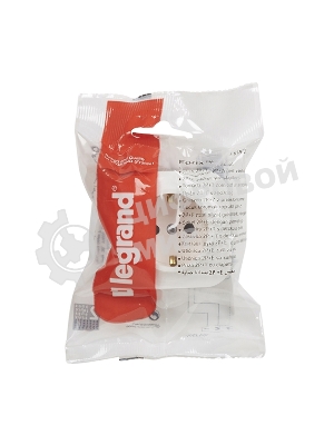 Розетка с заземлением с защитными шторками (Белая) Legrand 782220