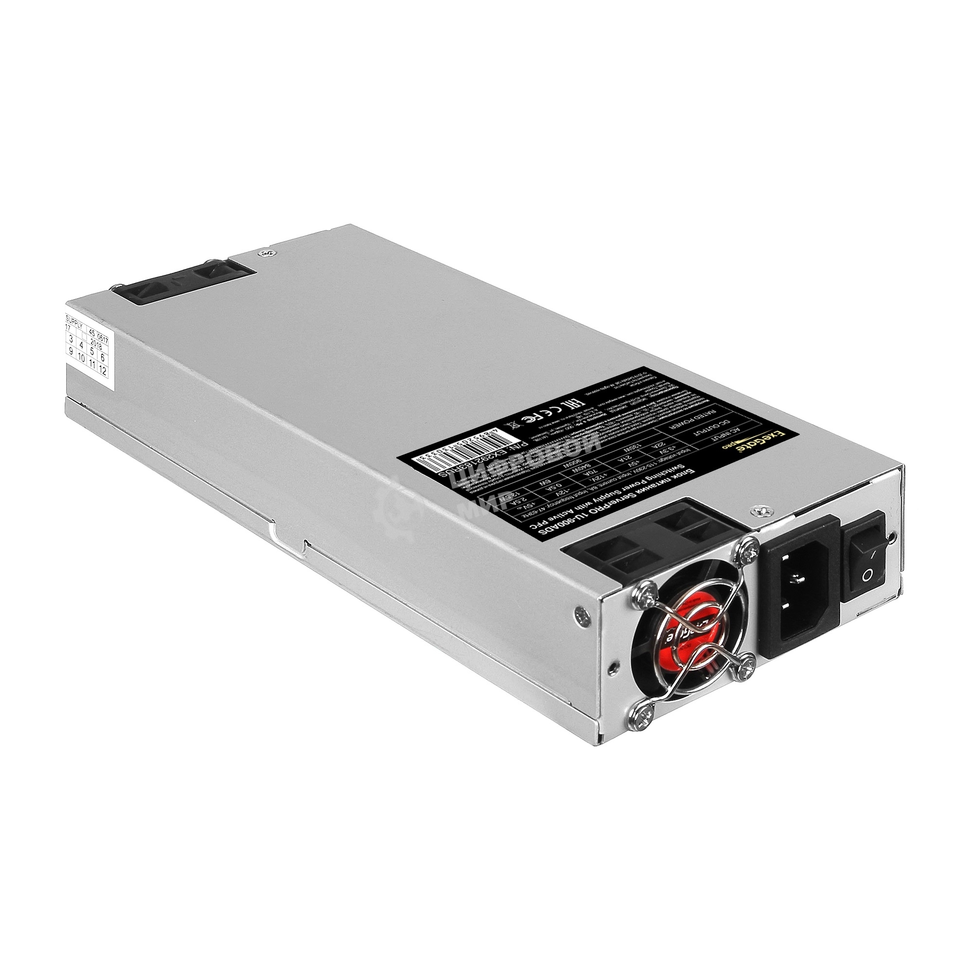 Блок питания серверный 900W ExeGate EX292183RUS ServerPRO-1U-900ADS (1U, APFC, КПД 85% (80 PLUS Bronze), 2x4cm fans, 24pin, 2x(4+4)pin, 4xSATA, 3xIDE)