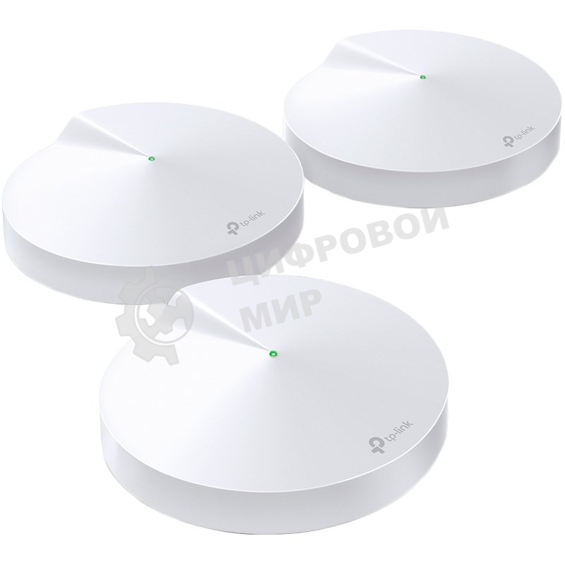 Маршрутизатор TP-Link TP-Link DECO M5(3-PACK) AC1300 Домашняя Wi-Fi система, чипсет Qualcomm, два диапазона (Dual-Band), поддержка стандартов 802.11ac/a/b/g/n, 717 МГц четырехъядерный процессор, Bluetooth 4.2, 2 гигабитных порта Ethernet, 1 порт USB Type-