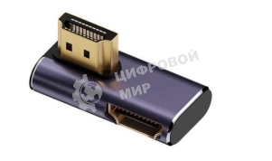 Переходник HDMI угловой  папа-мама вправо-вниз