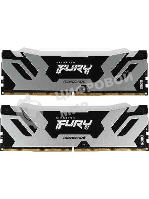 Оперативная память Kingston Fury Renegade, DDR5, 32Gb (2x16GB), 7200MHz, CL38, DIMM, с радиатором, RGB, серебристый/черный