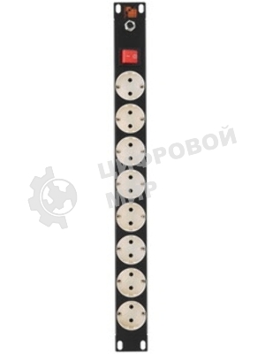 Блок распределения питания Lanmaster LAN-EP19-8P/S-1.8M гор.размещ. 8xSchuko базовые 10A C14 1.8м