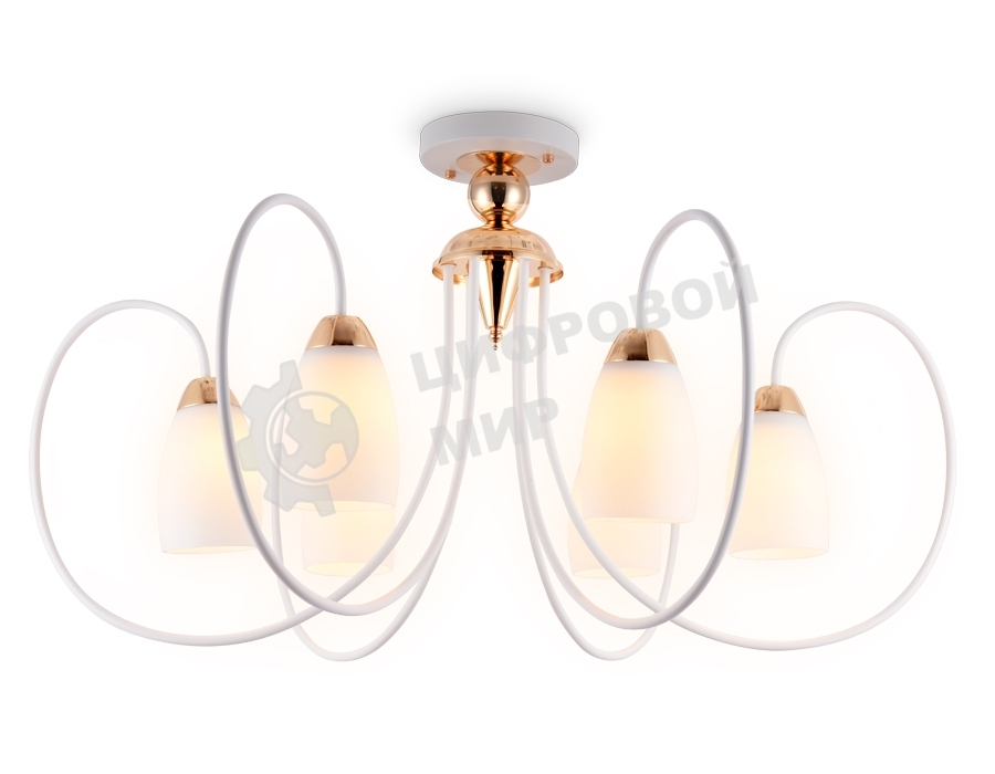 Светильник Ambrella light TR3120/6 WH/GD белый/золото E27 max 40W D850*480