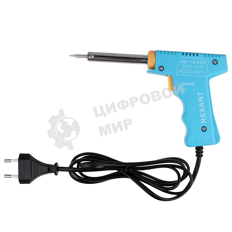 Набор для пайки Rexant (паяльник импульсный 30/70 Вт, оловоотсос, подставка, припой)
