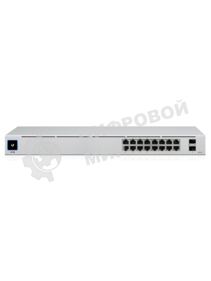Коммутатор Ubiquiti UniFi Switch 16 PoE, 16×1 Гбит/с PoE+ + 2×1 Гбит/с SFP Uplink, управляемый